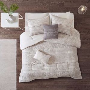 NEW!Emerson Clip Jacquard 5pc Comforter Set King